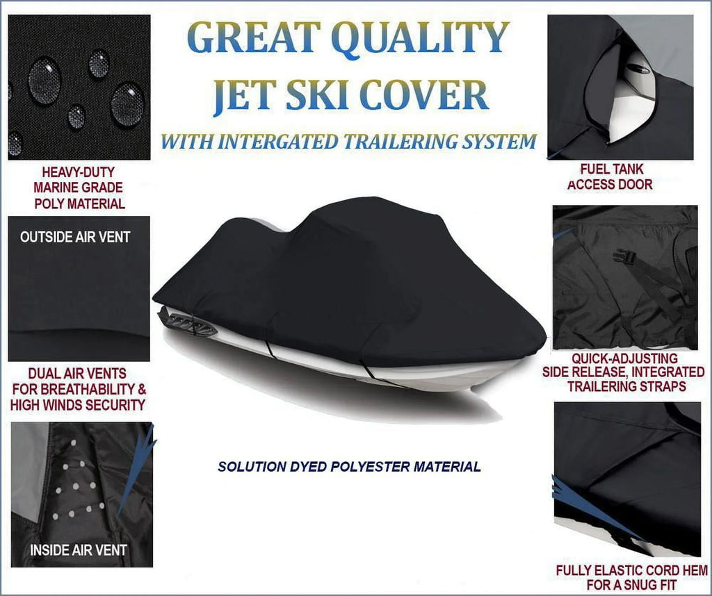 BLACK 600 DENIER JetSki protector suitable for Sea Doo Sea-Doo Bombardier GTX 4 TEC SC 2003 2004 2005 Jetski Jet Ski PWC protector